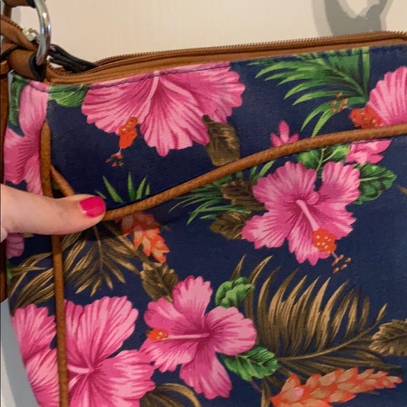 Kim Rogers crossbody Blue/Pink Floral - Picture 3 of 7